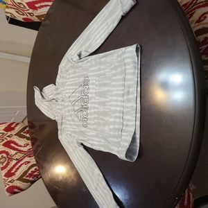 Adidas grey and white hoodie Large Boys